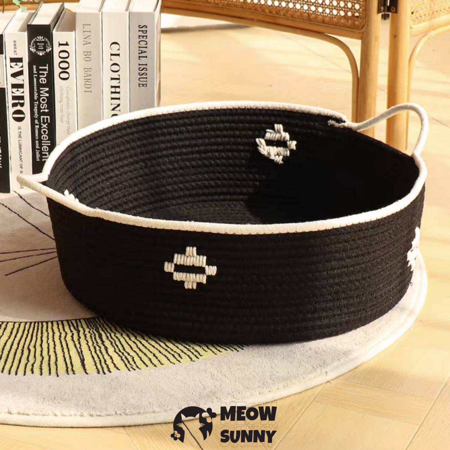 Fashion Woven Plush and Cotton Rope Cat or Dog Bed