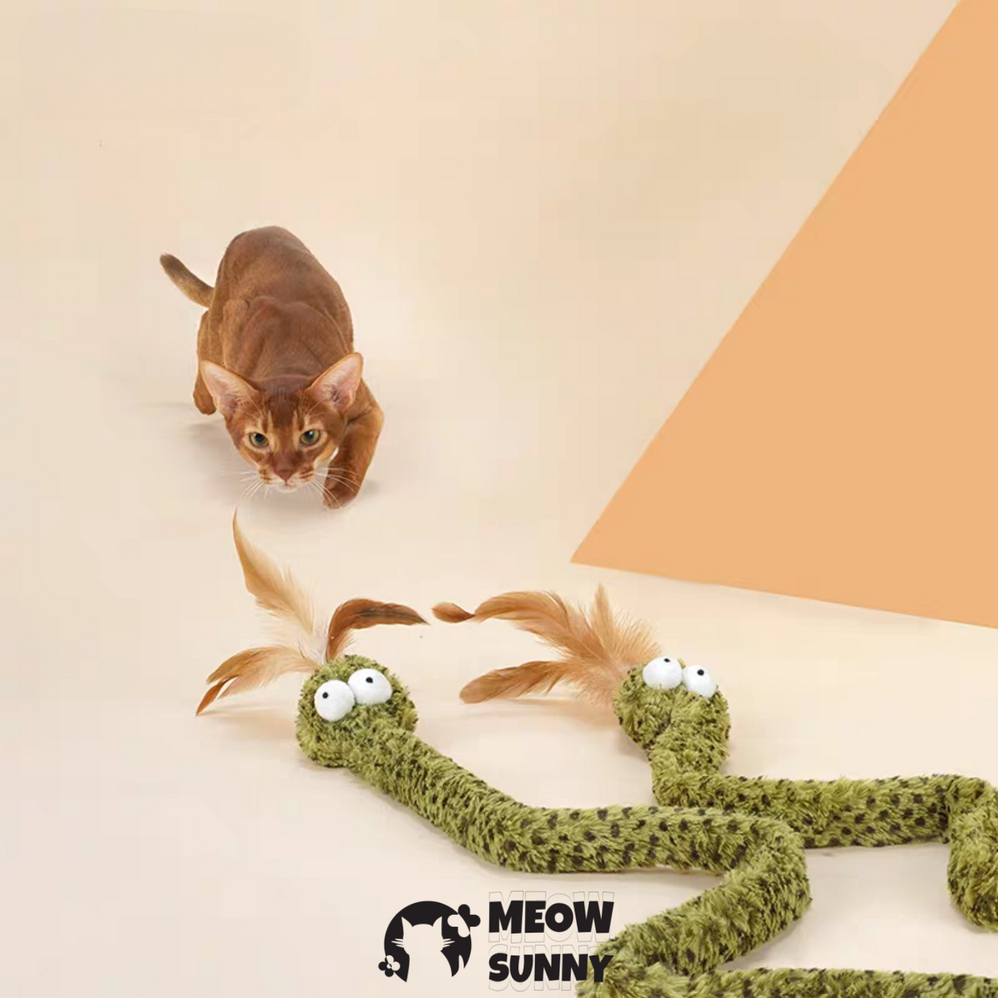 Green Dancing Hunting Snake Cat Teaser Toys
