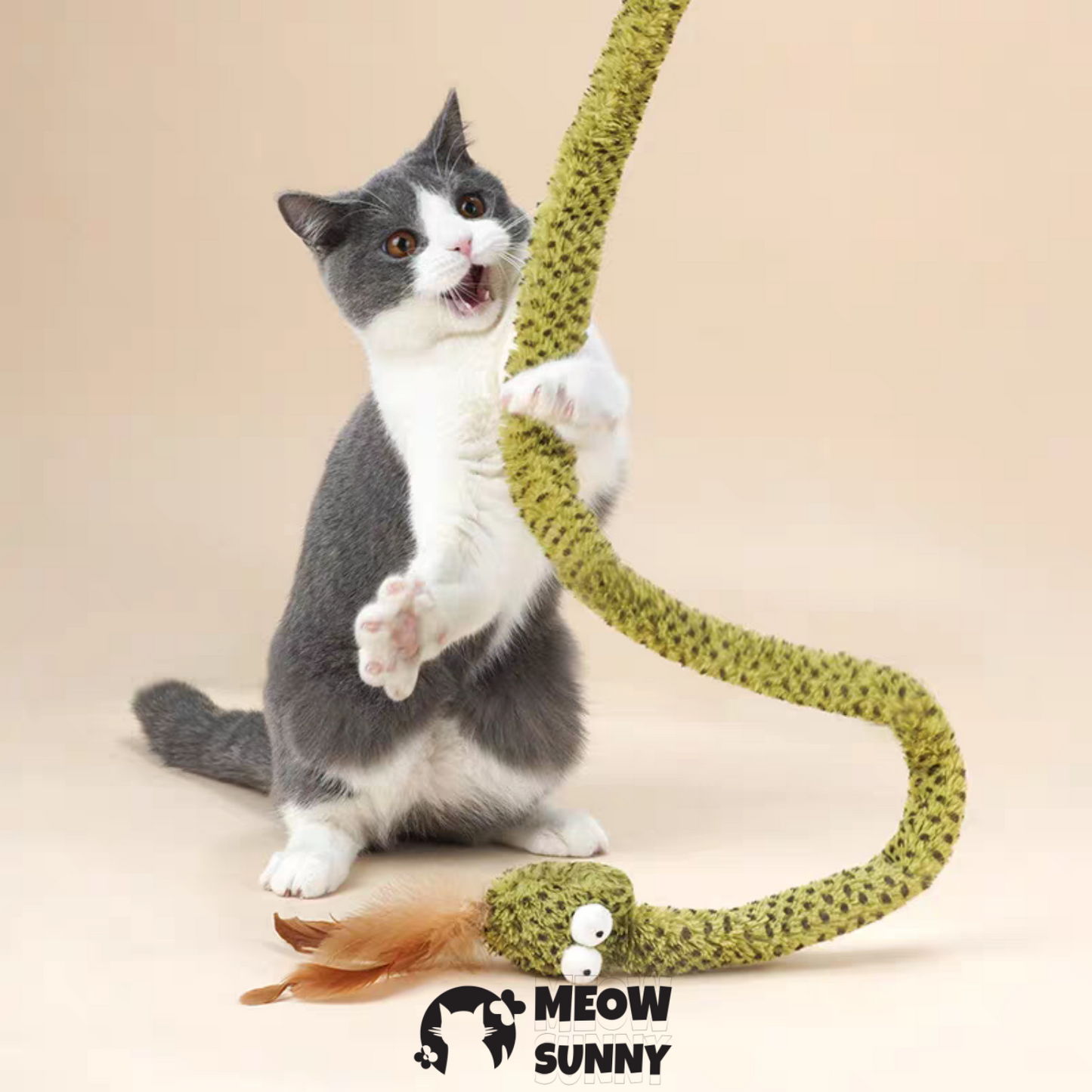 Green Dancing Hunting Snake Cat Teaser Toys