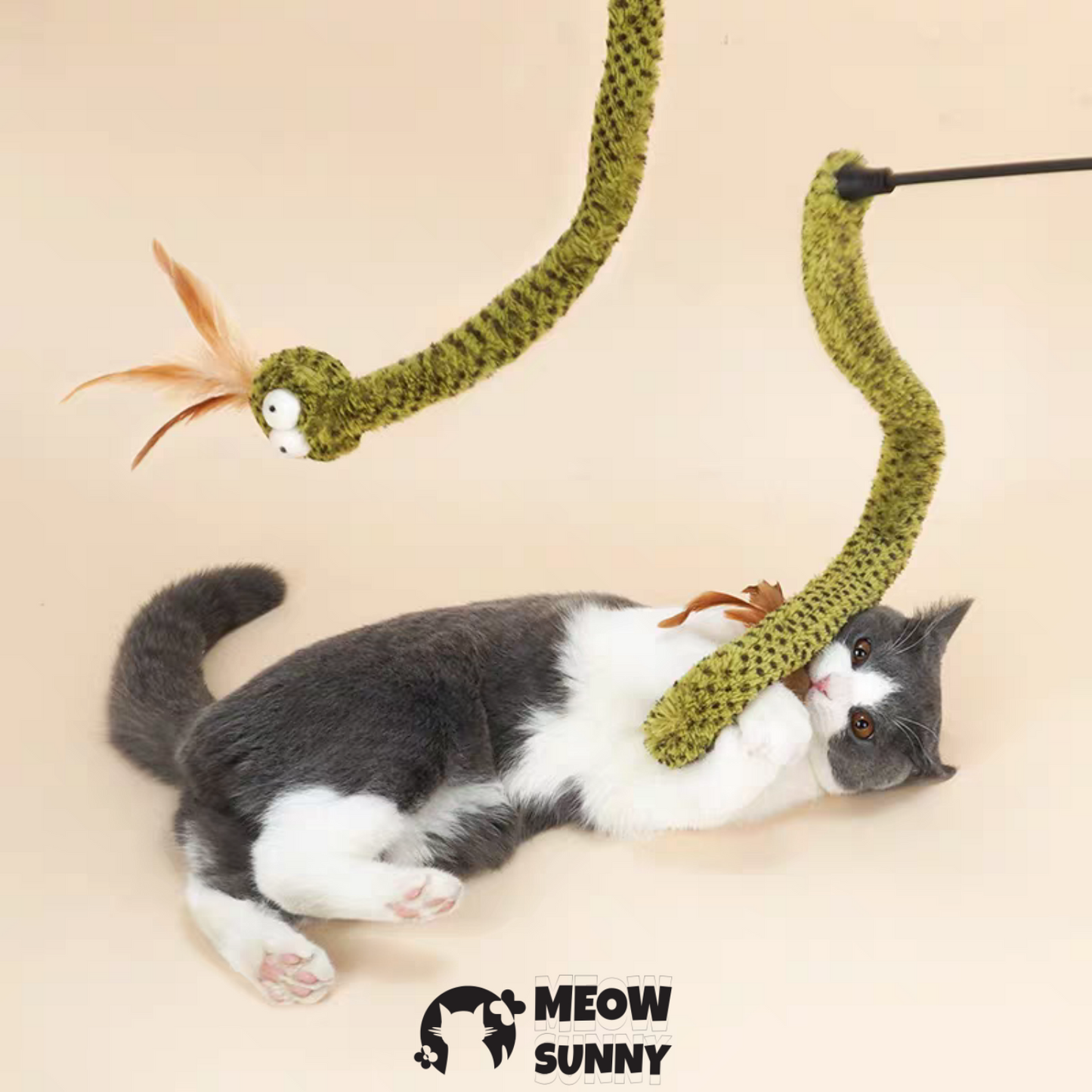 Green Dancing Hunting Snake Cat Teaser Toys