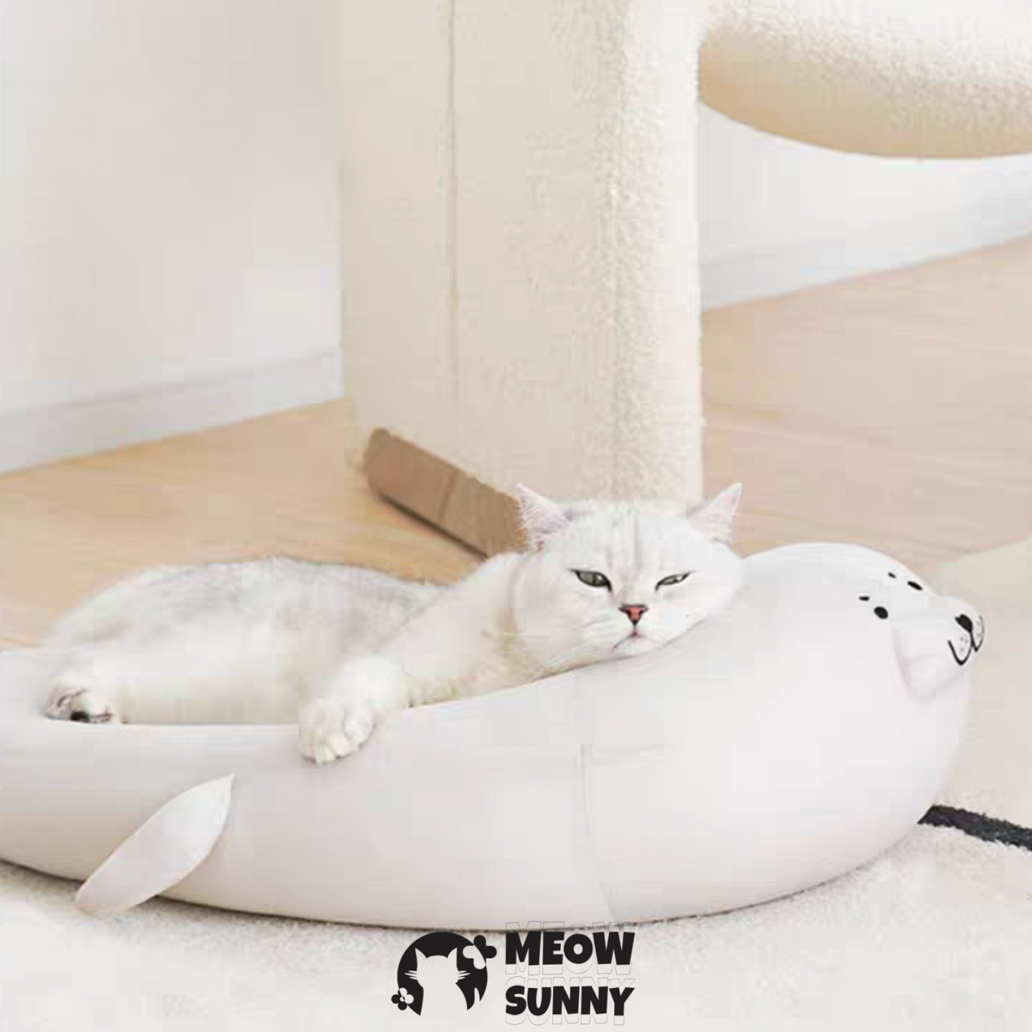 White Seal Stylish Cuddler Summer Cooling Ice Pad Semi-Enclosed Washable Cat Bed, Medium