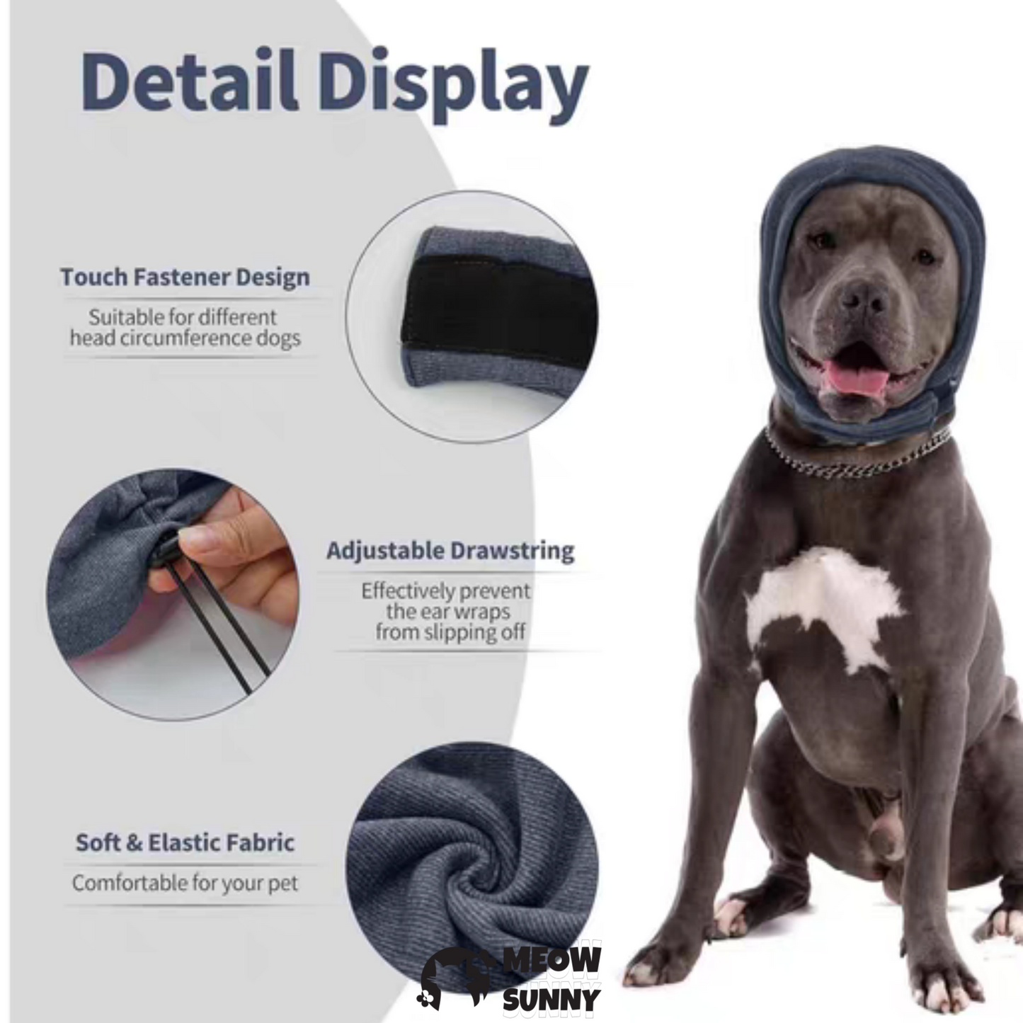 Pet dog Soothing Headgear Neck Scarf to Prevent Thunder and Scare and Soothe Emotions