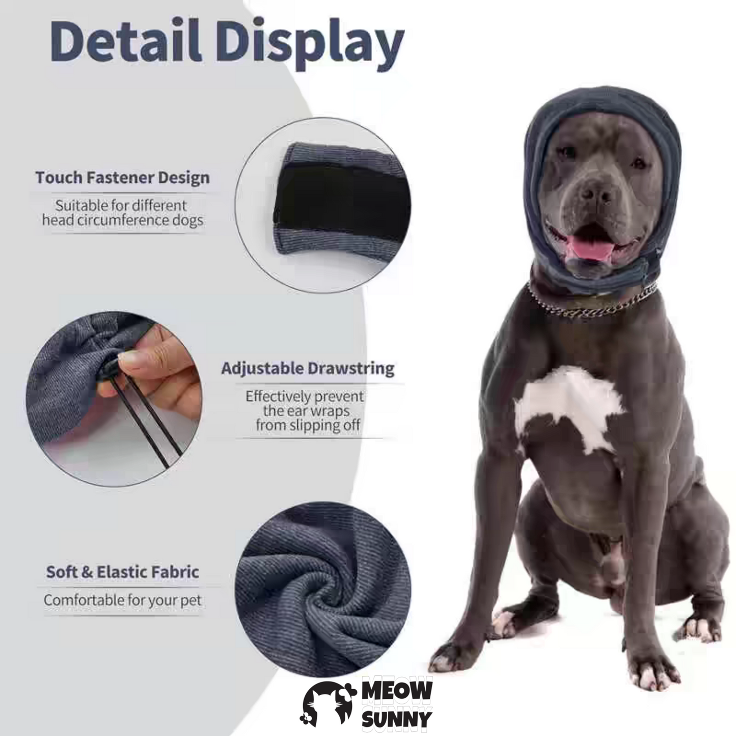 Pet dog Soothing Headgear Neck Scarf to Prevent Thunder and Scare and Soothe Emotions