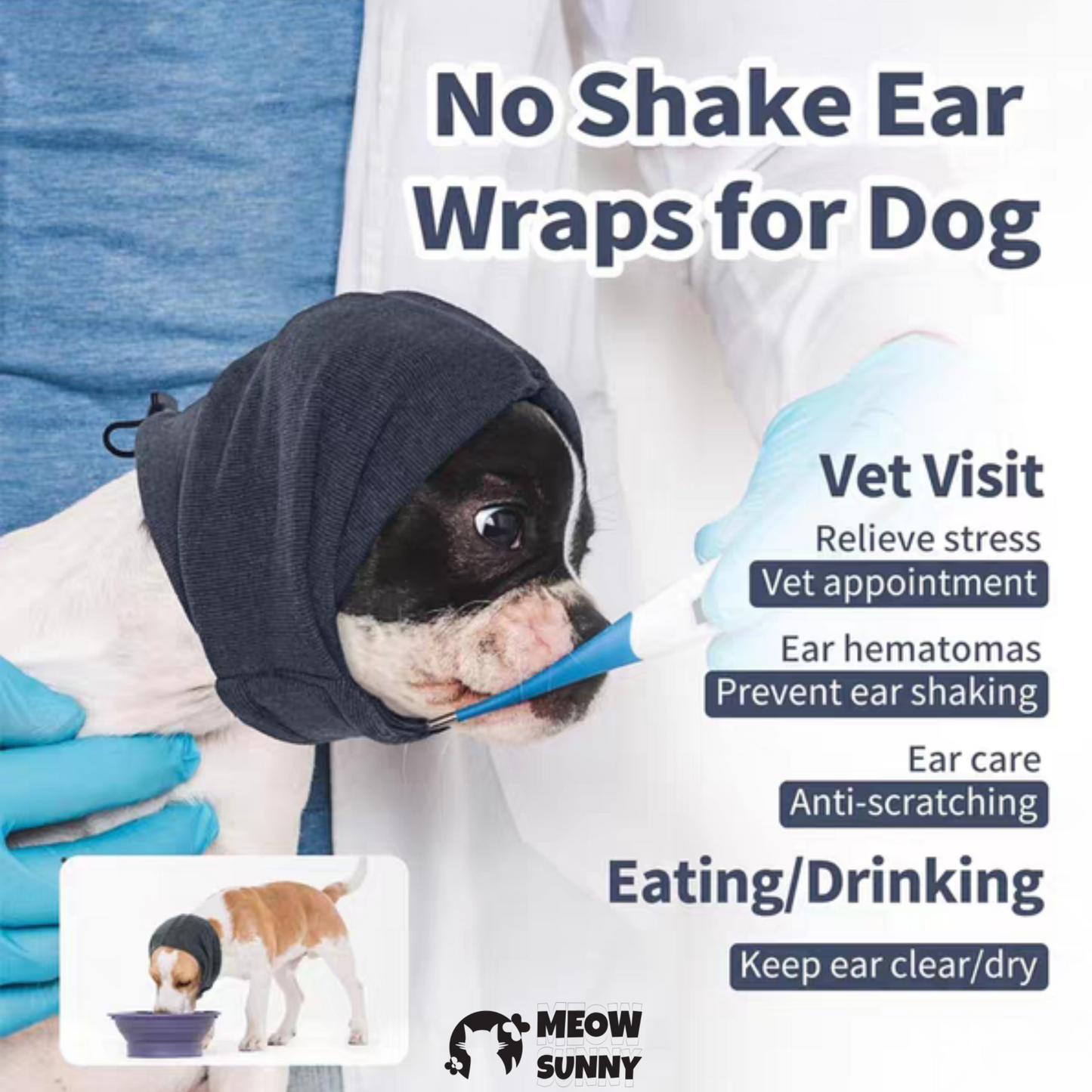 Pet dog Soothing Headgear Neck Scarf to Prevent Thunder and Scare and Soothe Emotions