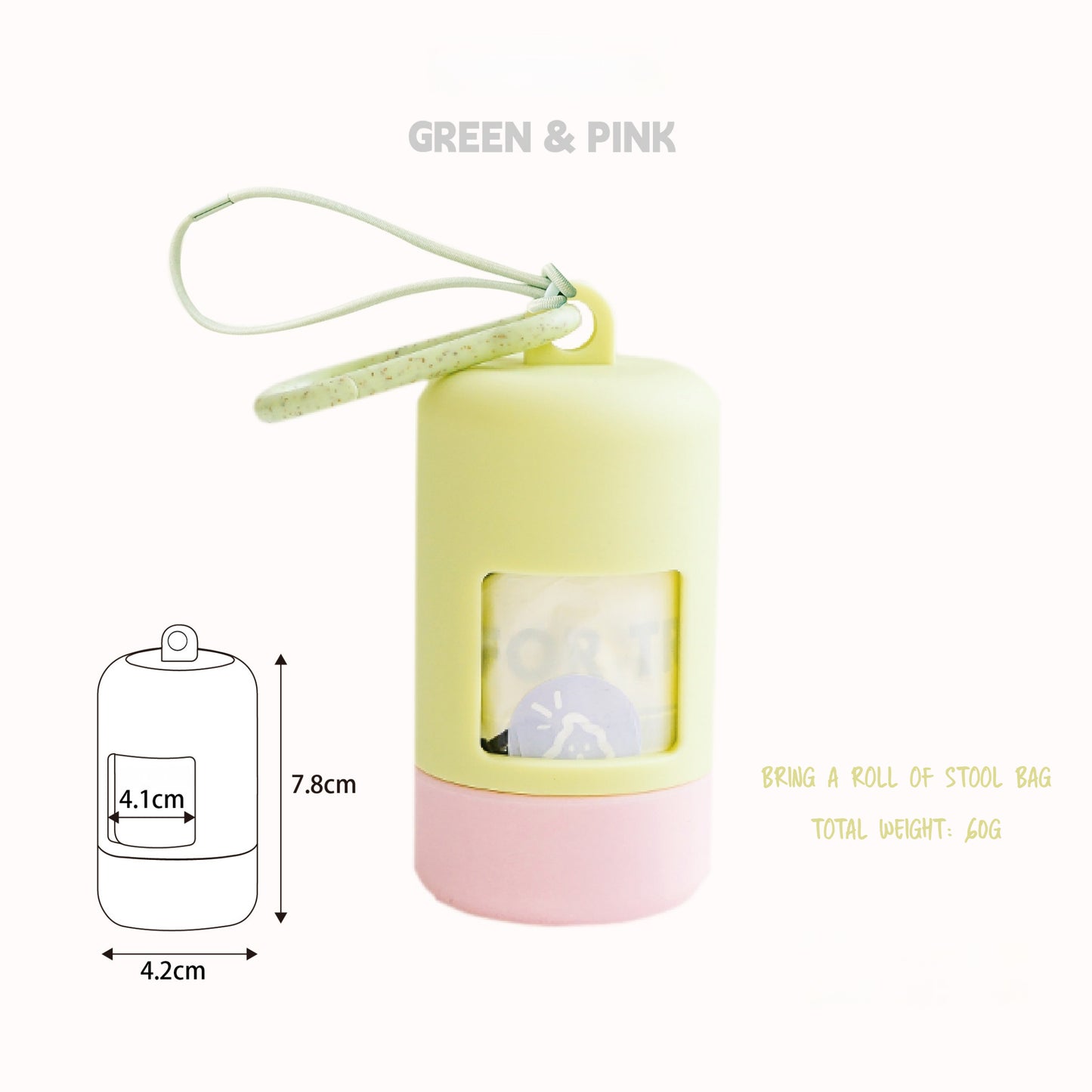 Poop Bags Holder with Portable Colorful Lanyard