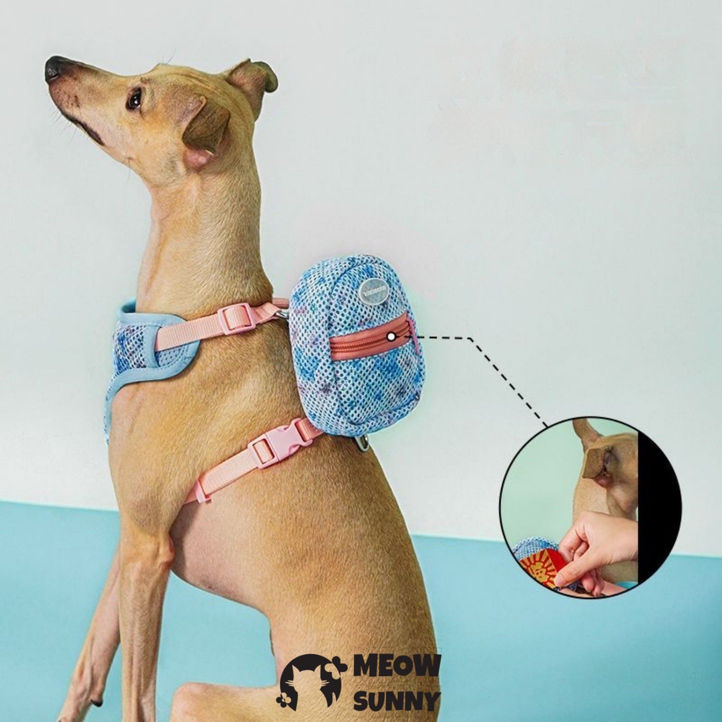 Nylon Dog Harnesses Tow Rope with Small Bag