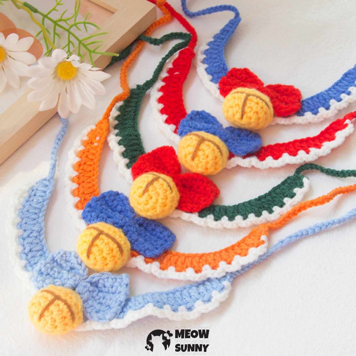 Woven Bell Cat Cute Holiday Bow Tie Collar