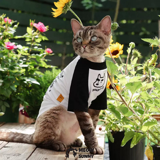 Summer Thin Cotton Breathable Cute Cat T-shirt
