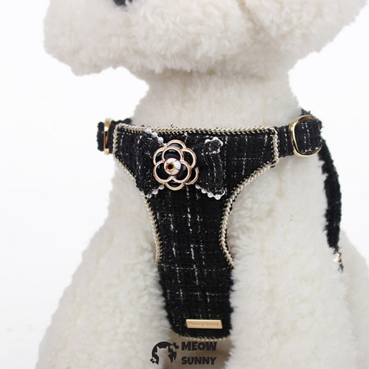 Small Dog Fashion Beads Harness and Leash Set