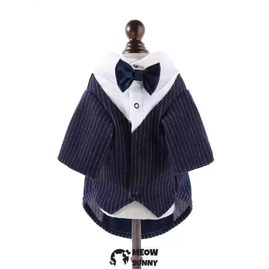 Cat Tuxedo Outfit, Sphynx Cat Costume Formal Suit with Bow Tie, Stylish Cat Shirt Fashion Apparel Fancy Clothes, Kitten Formal Attire Wedding Onesie Costume for Cats Only