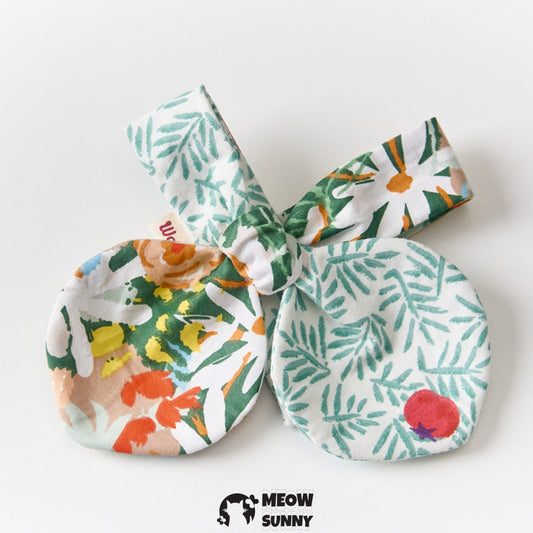 Heart-Shaped Collar Butterfly Flower Print Pet Cat &Dog Bowtie