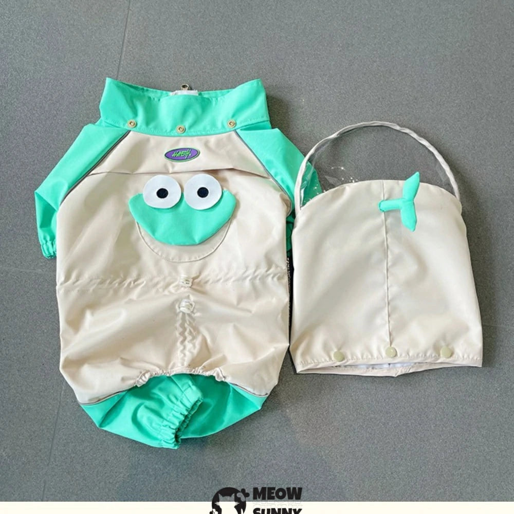 Dinosaur pet dog raincoat with detachable hood