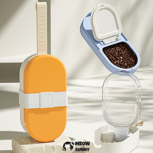Pet Bowl 2-in-1 Water Bottle Food Container