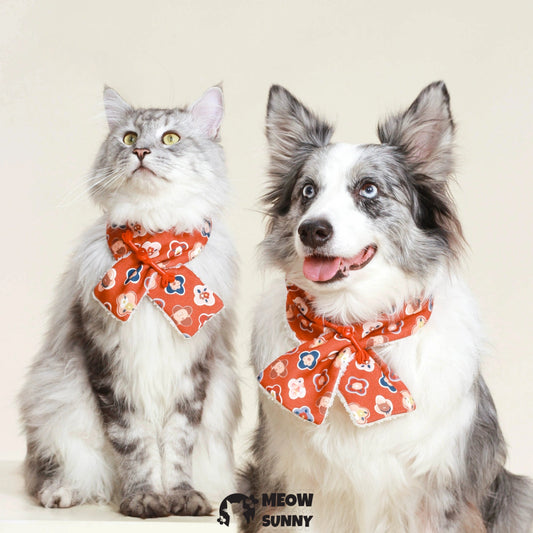 Red Happy Holiday Dog & Cat Scarf, Medium