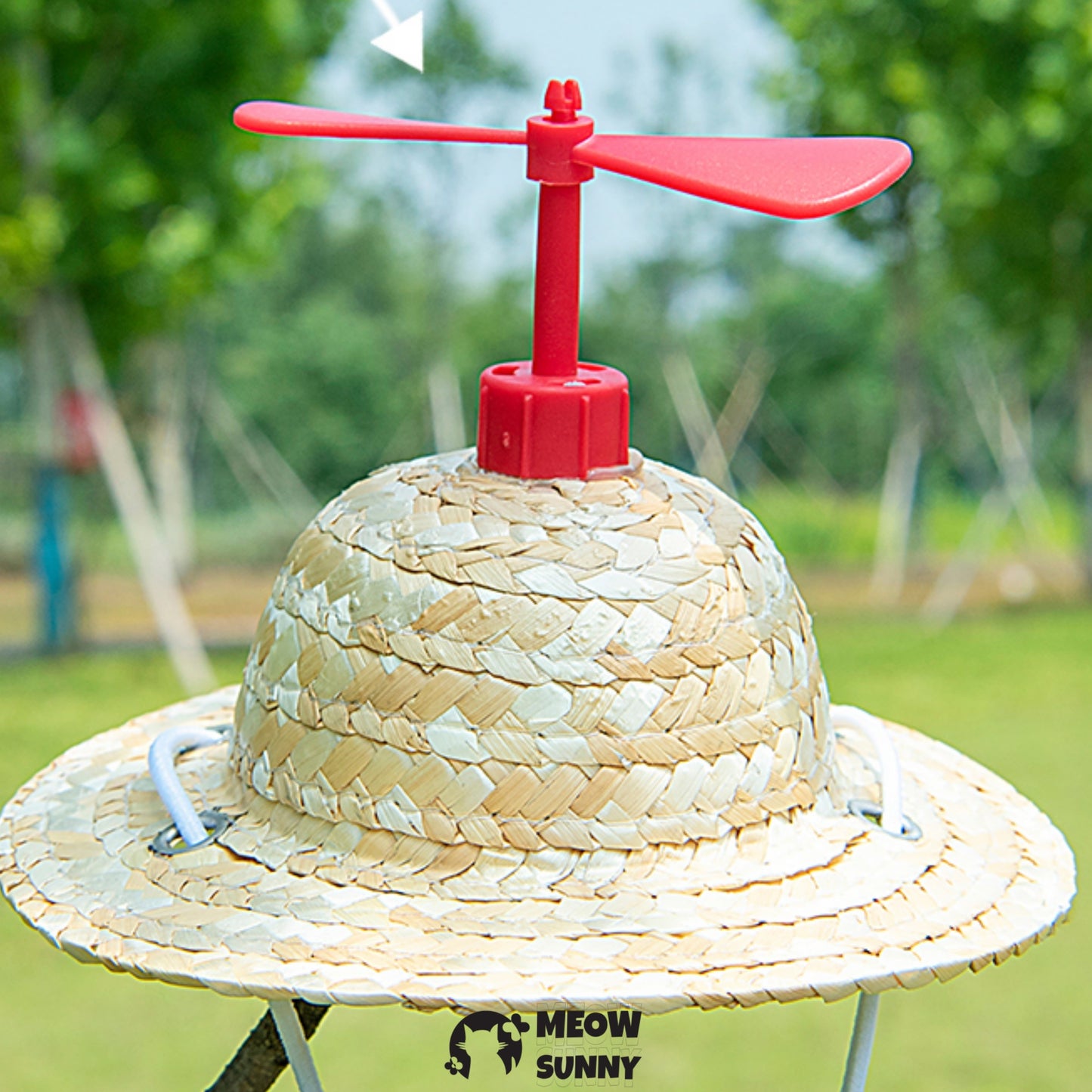 Straw Bamboo Dragonfly/Small Flower Pet Cat & Dog Sun Hat