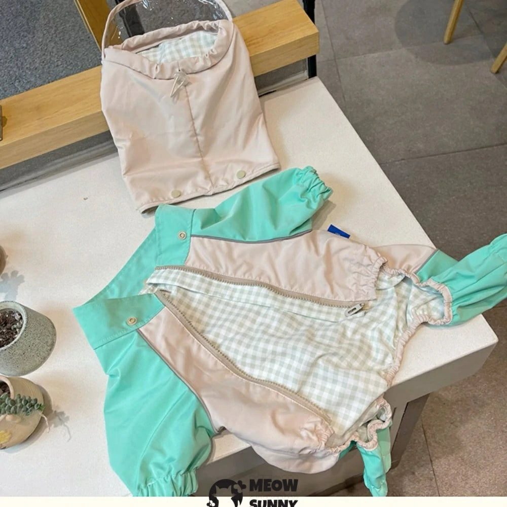 Dinosaur pet dog raincoat with detachable hood