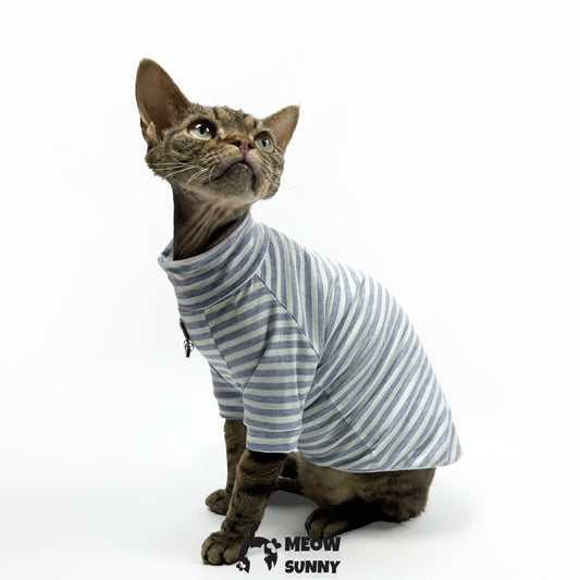 Fashion Ribbed Dog & Cat T-Shirt, Gray, Small