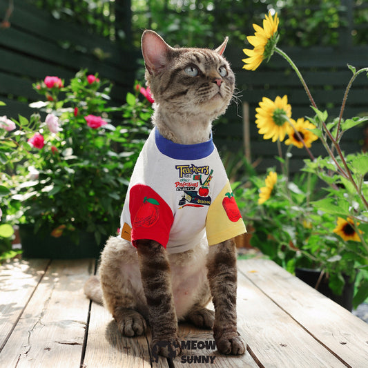 Summer Thin Cotton Breathable Trendy Printed Cat T-shirt