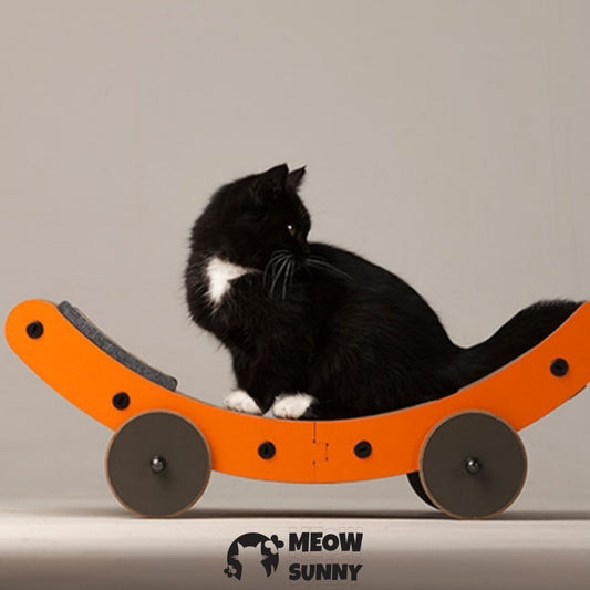 Cat Skateboard Semi-arc Cat Scratching Board,Medium, Orange
