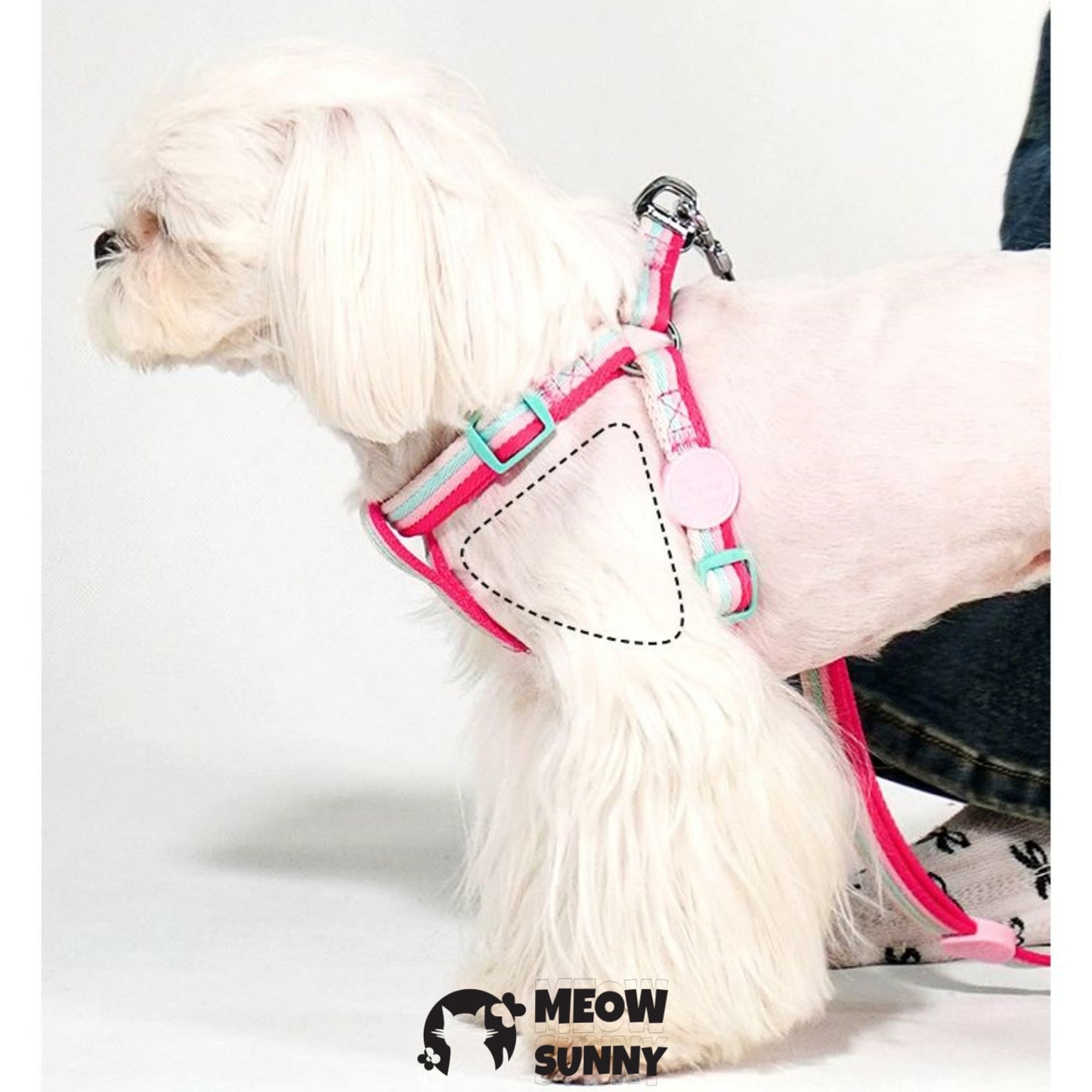Vest Polyester Step In Back Clip Dog Harness, Pink, Small