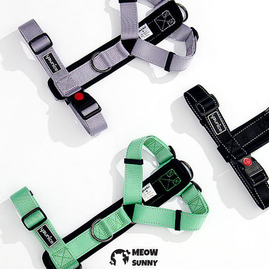 Front-Clip Dog Harness, Medium: 27 to 32-cm chest，4 in 1 Harness & Leash & Cruise Light