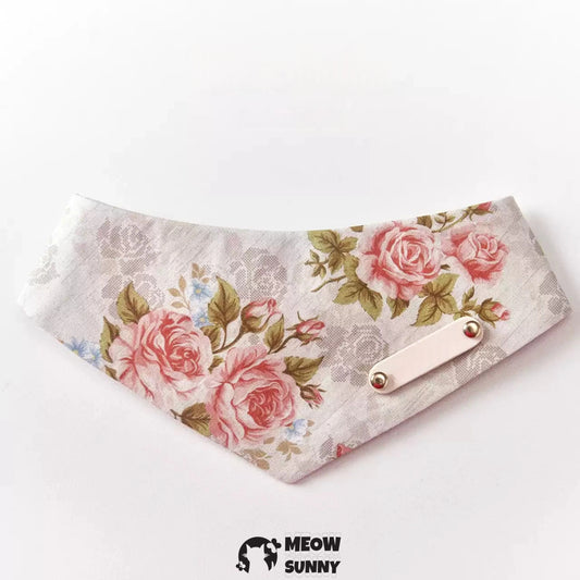Rose Pet Cat & Dog Triangle Scarf, Customizable
