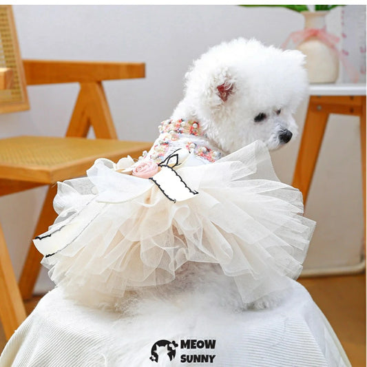 Flower scented dress pet clothes dog dress princess dress