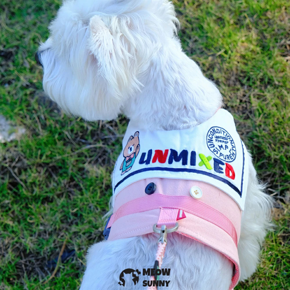 Adjustable sailor collar harness for dog outings