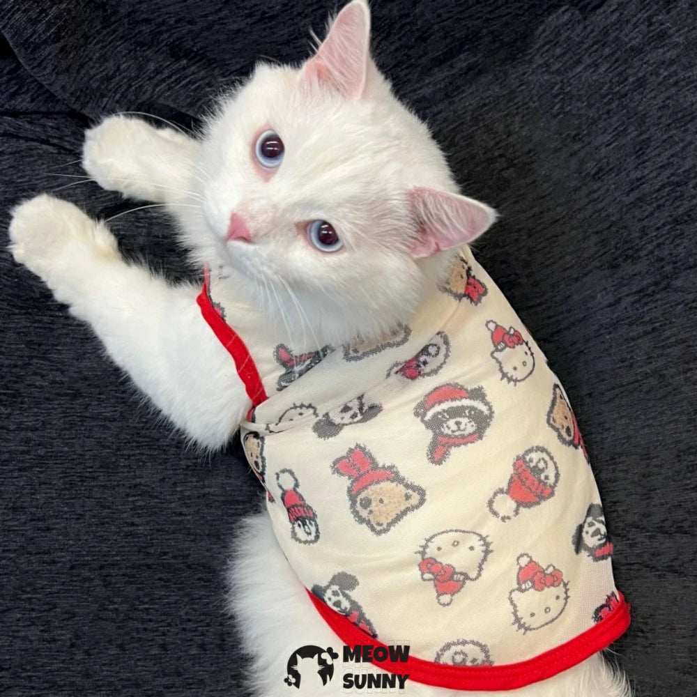 Bear pet cat clothes breathable vest anti-shedding hair