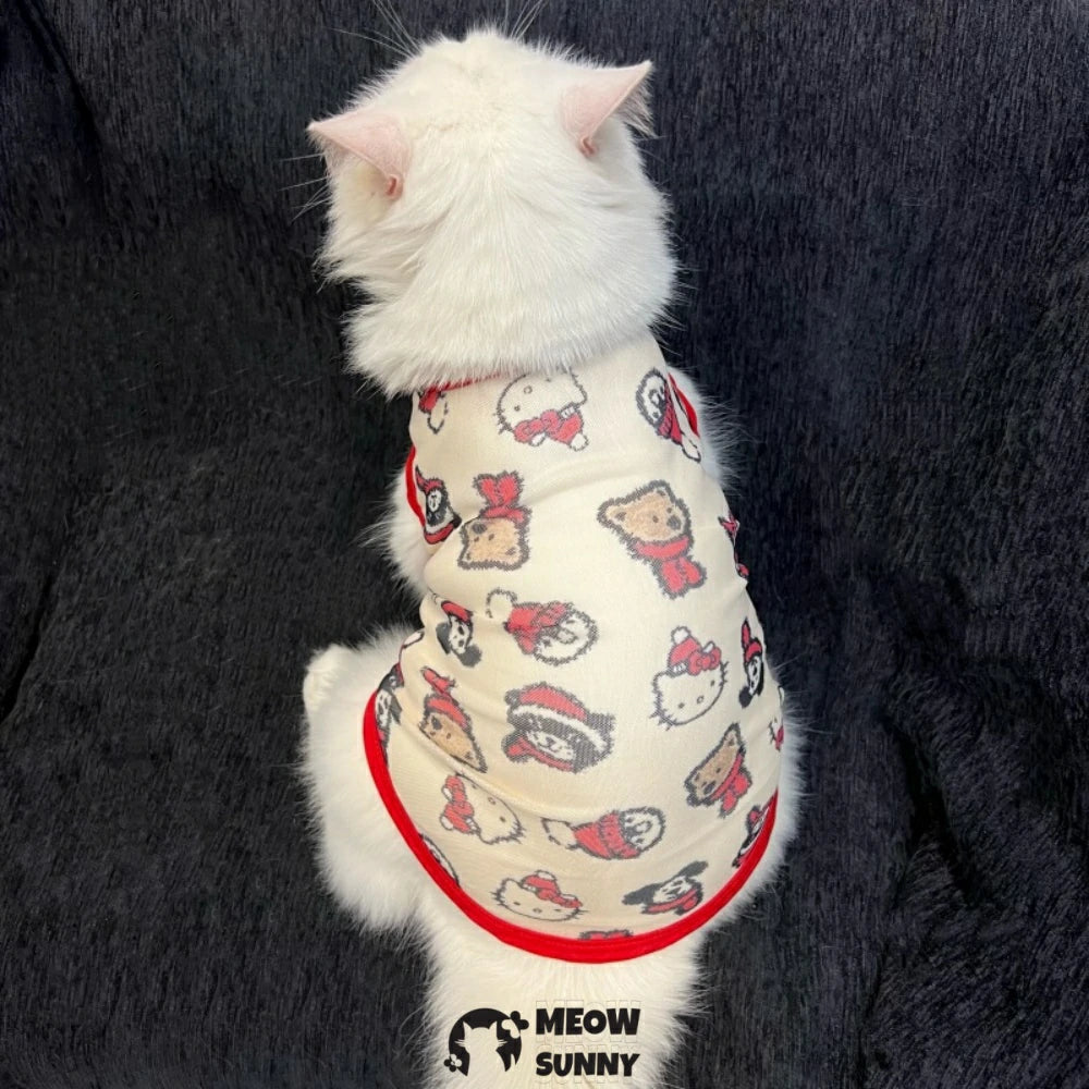 Bear pet cat clothes breathable vest anti-shedding hair