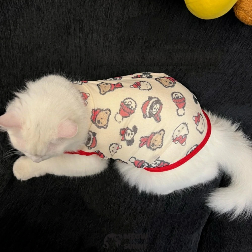 Bear pet cat clothes breathable vest anti-shedding hair