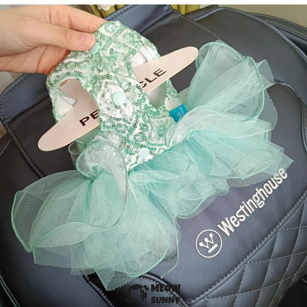 Blue Galaxy Wedding Dress Pet Clothes Dog Princess Dress