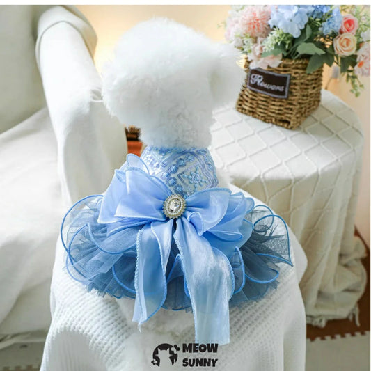 Blue Galaxy Wedding Dress Pet Clothes Dog Princess Dress