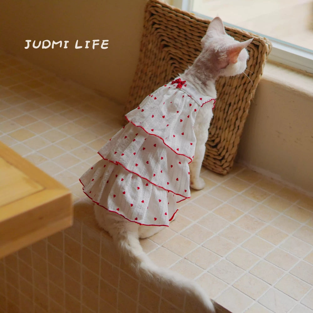 Breathable Cotton Cat Shirts for Hairless Cats, Summer Pet Dresses