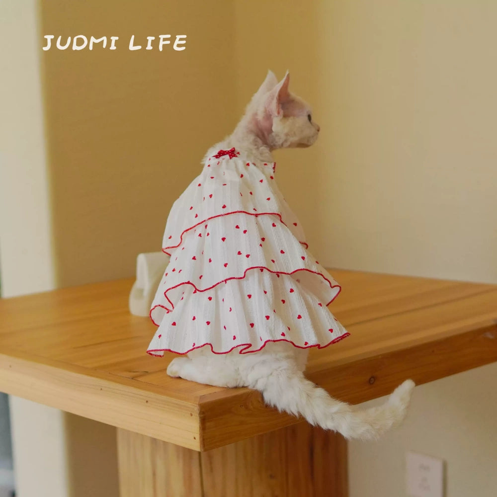 Breathable Cotton Cat Shirts for Hairless Cats, Summer Pet Dresses