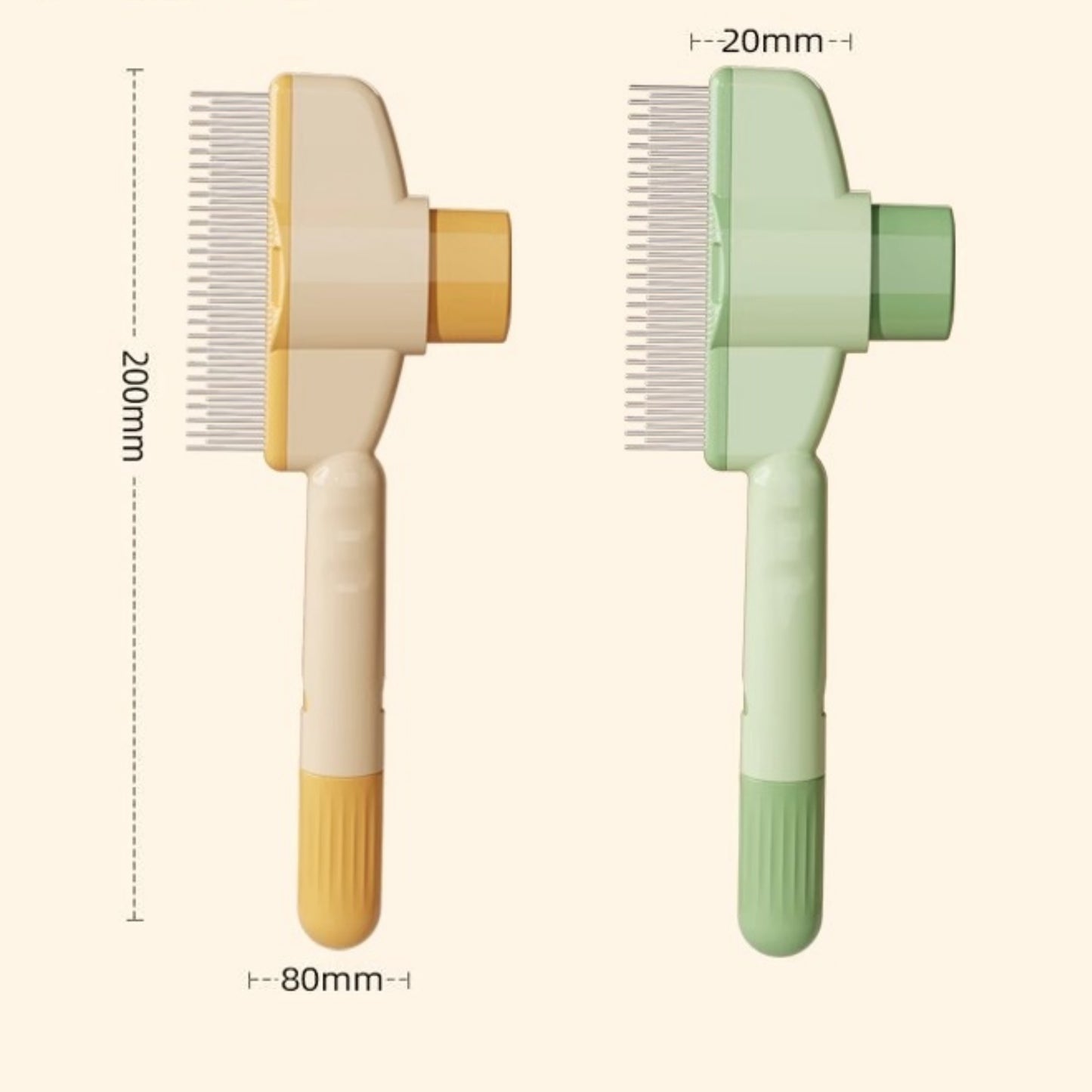 Cat Brush with Release Button, Built-in Stainless Steel