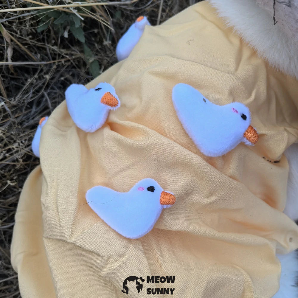 Cat Costume Duck Doll Decoration Yellow Dress