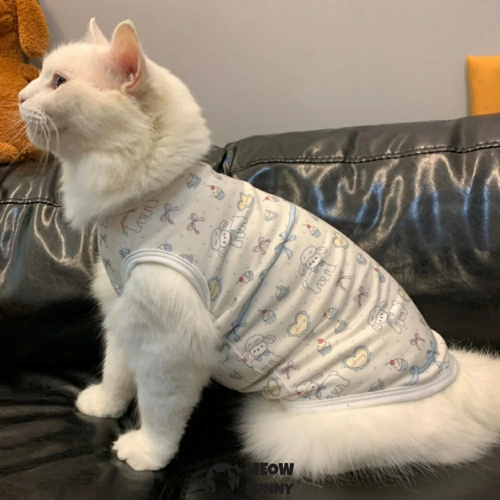 Cat clothes elastic breathable sweet sleeveless vest anti-shedding