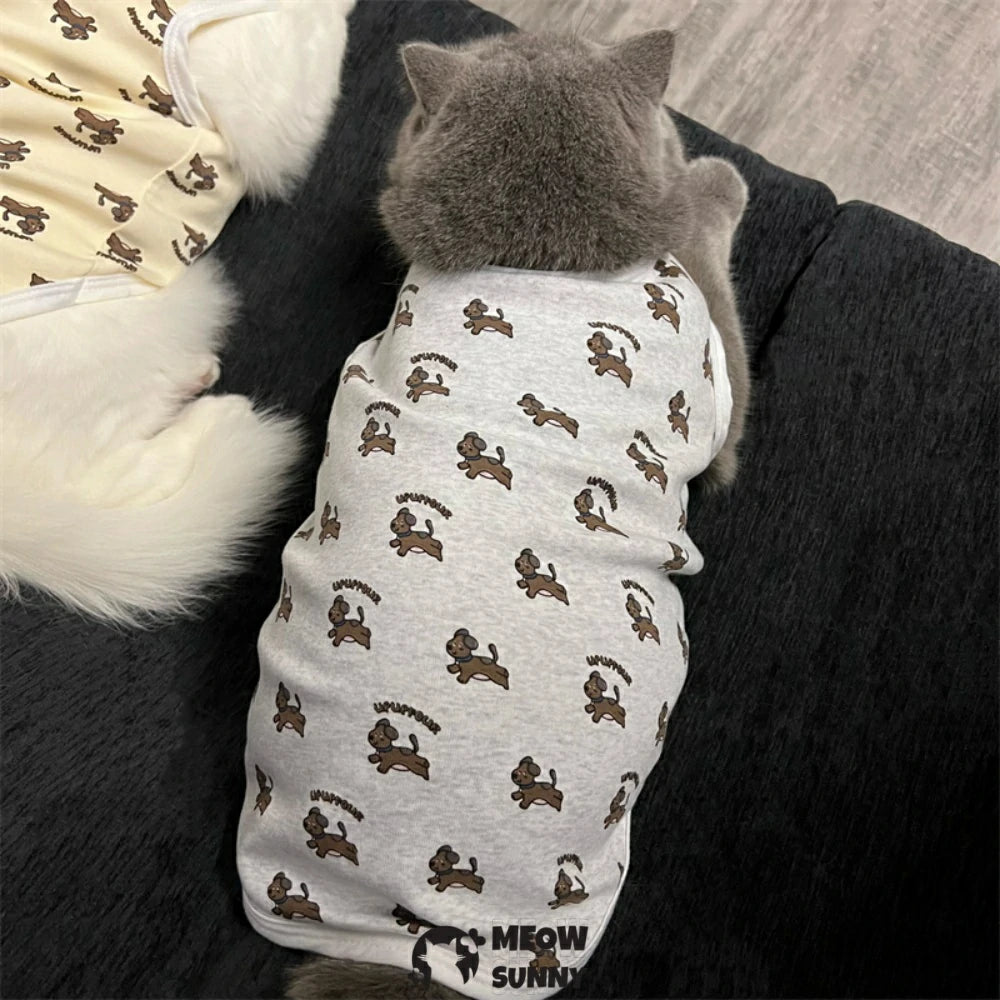 Cat clothes cute cartoon vest summer thin