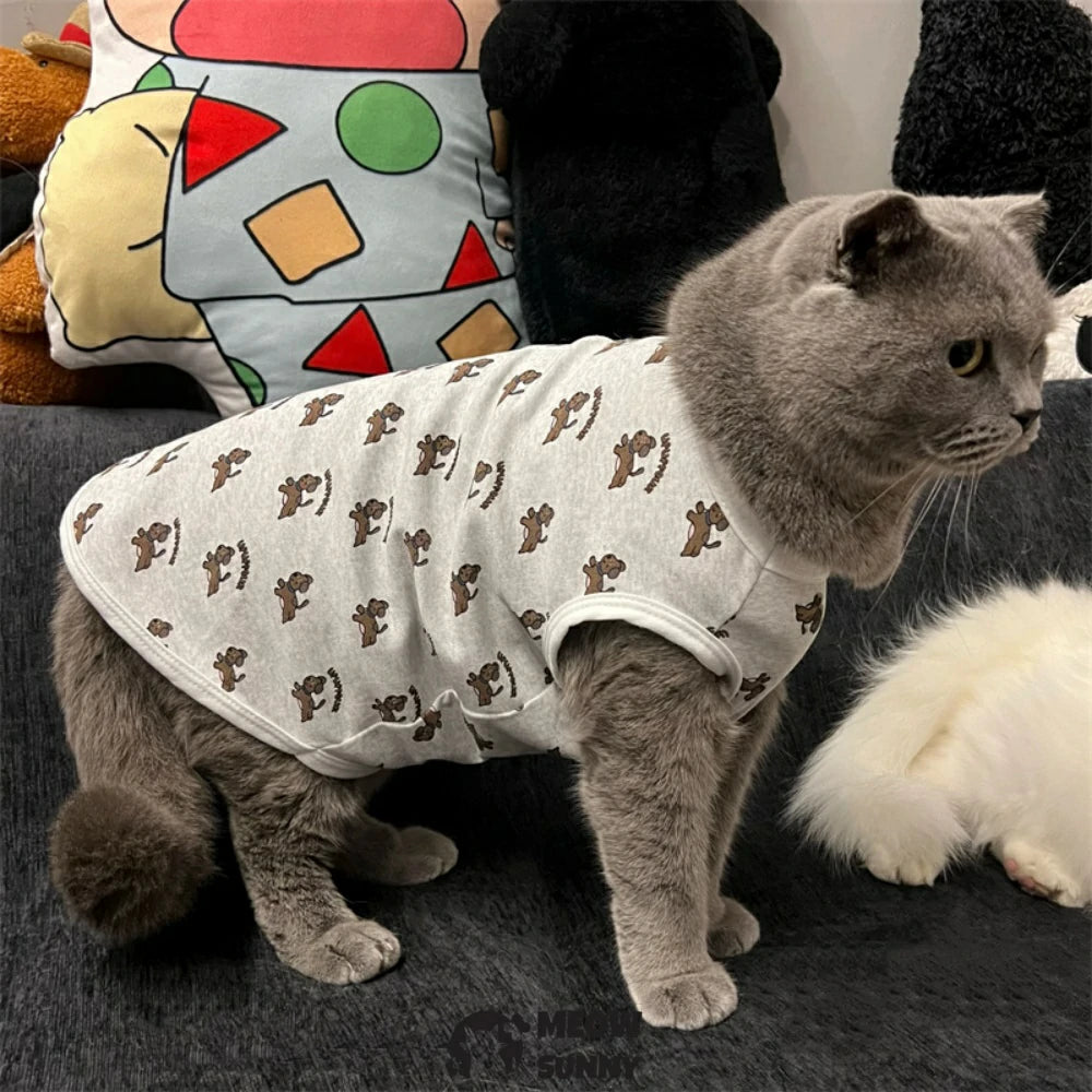 Cat clothes cute cartoon vest summer thin