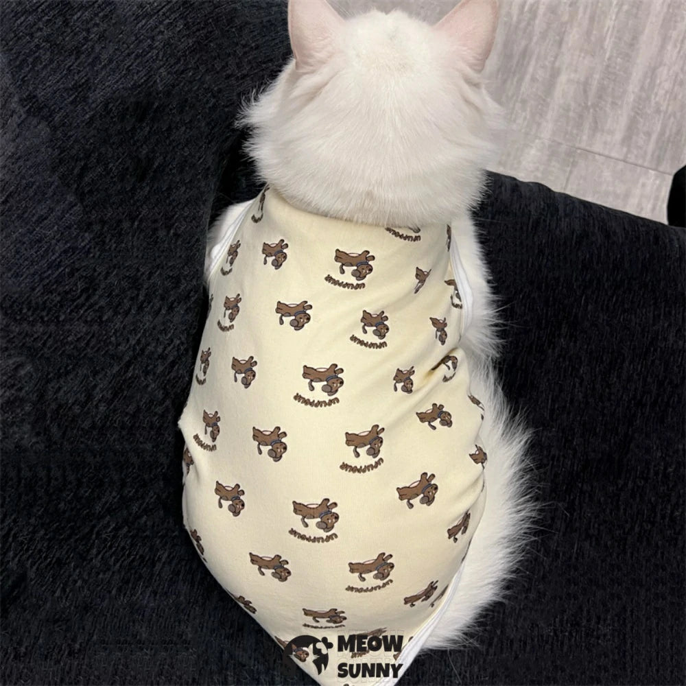 Cat clothes cute cartoon vest summer thin