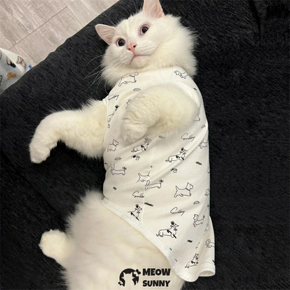 Cat clothes cute cartoon vest summer thin