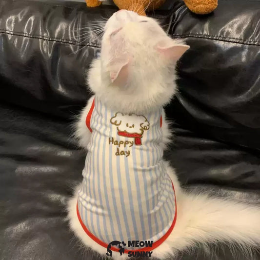 Cat clothes elastic breathable sleeveless camisole anti-shedding