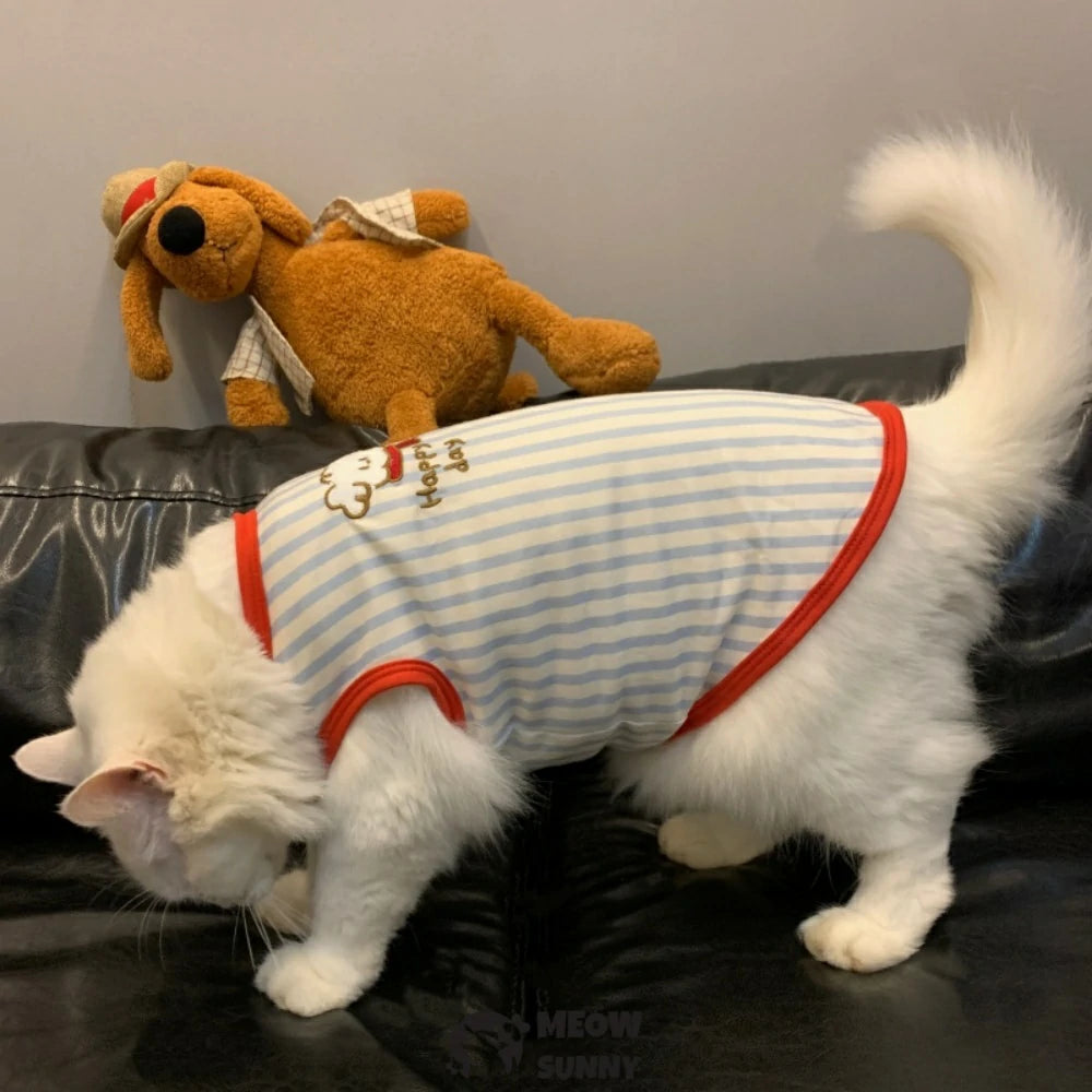 Cat clothes elastic breathable sleeveless camisole anti-shedding