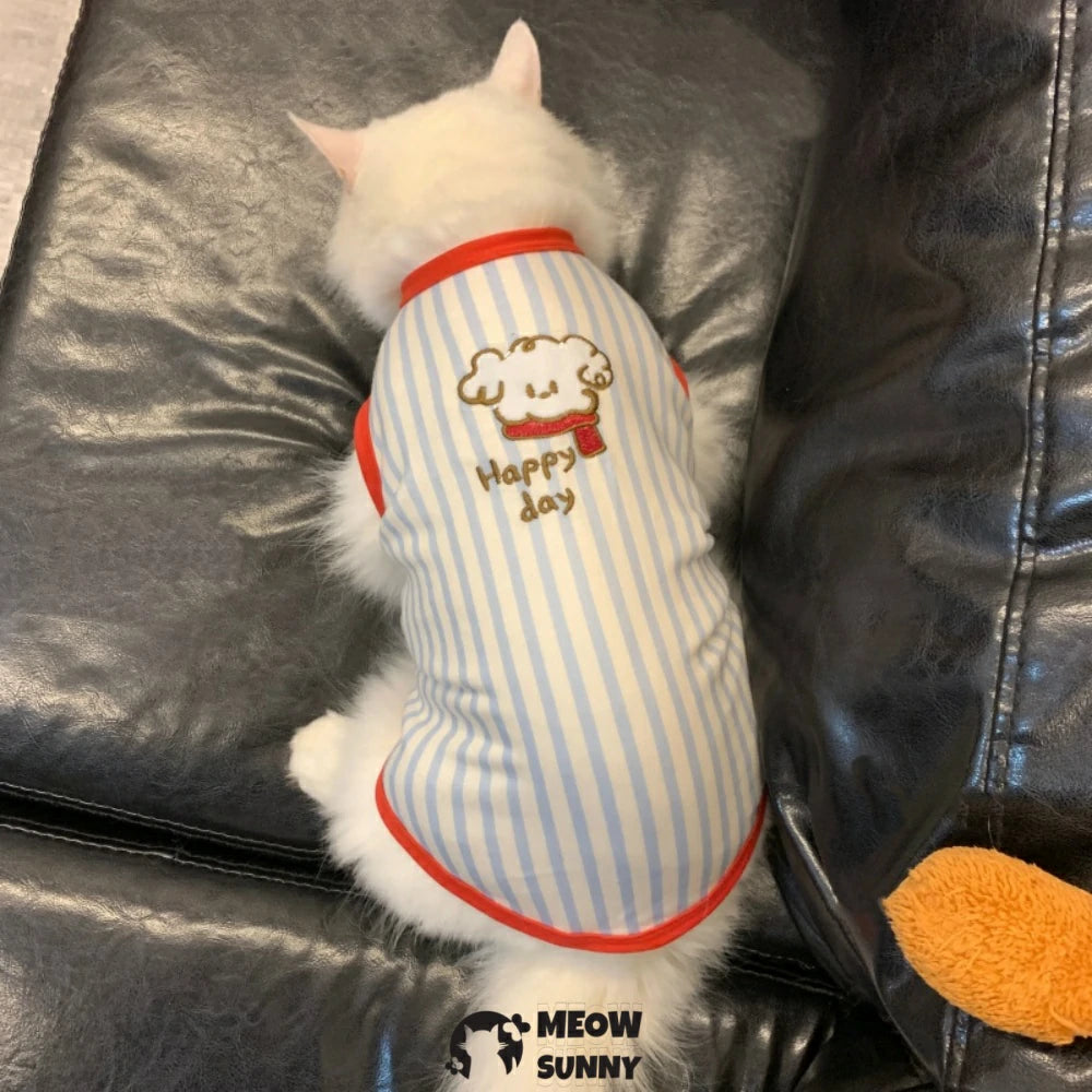 Cat clothes elastic breathable sleeveless camisole anti-shedding