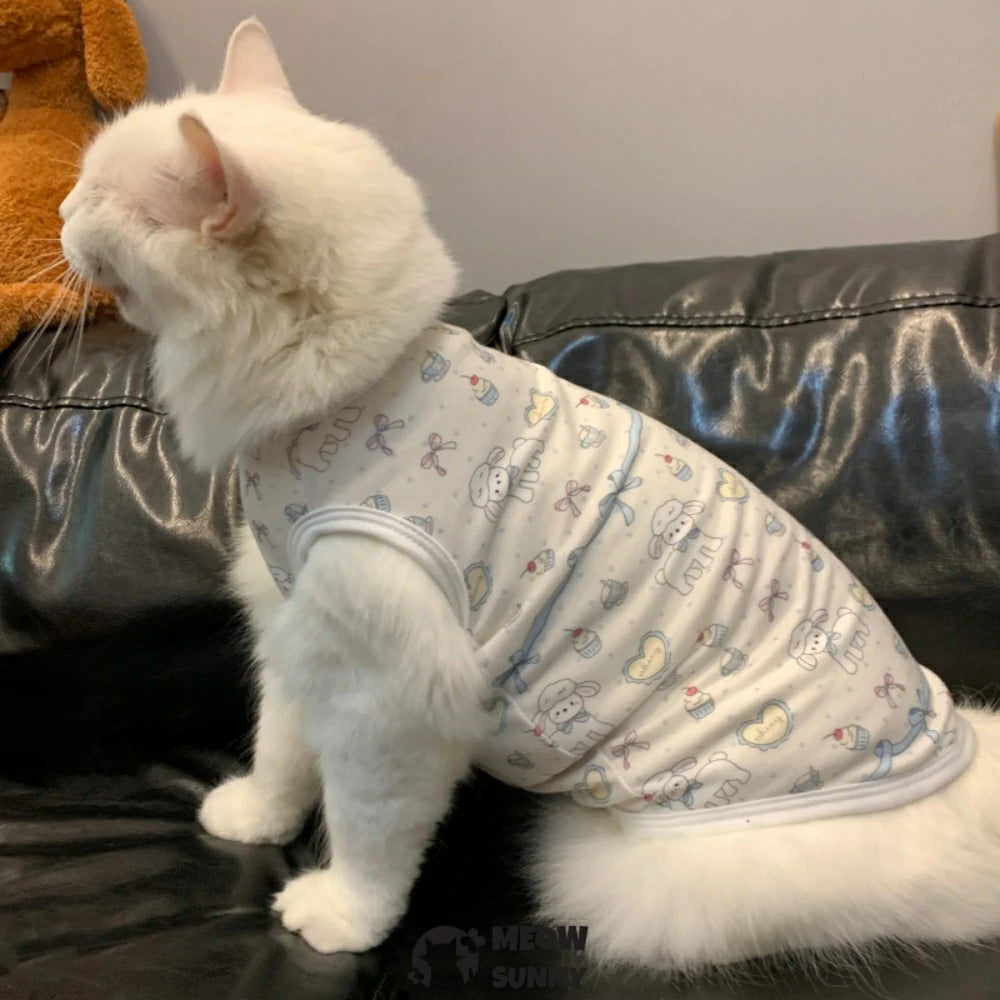 Cat clothes elastic breathable sweet sleeveless vest anti-shedding