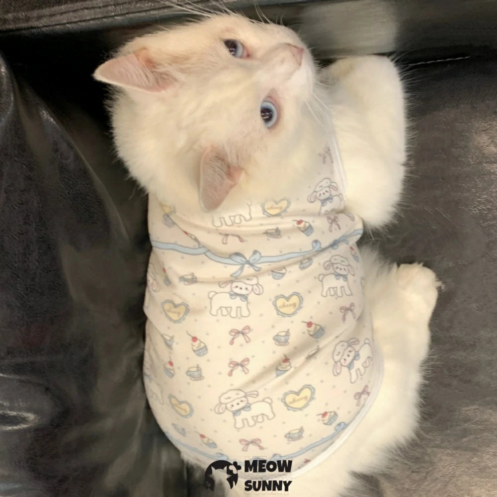Cat clothes elastic breathable sweet sleeveless vest anti-shedding