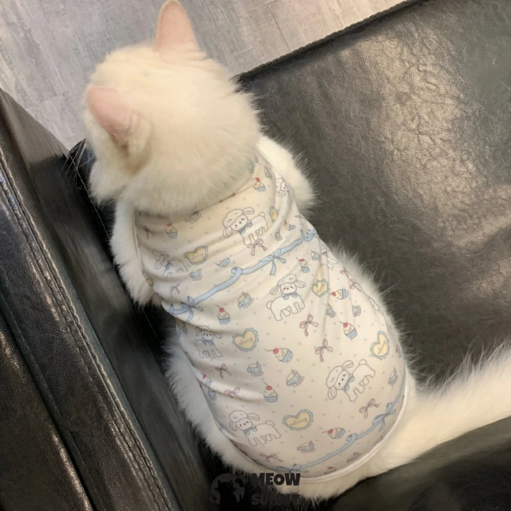 Cat clothes elastic breathable sweet sleeveless vest anti-shedding