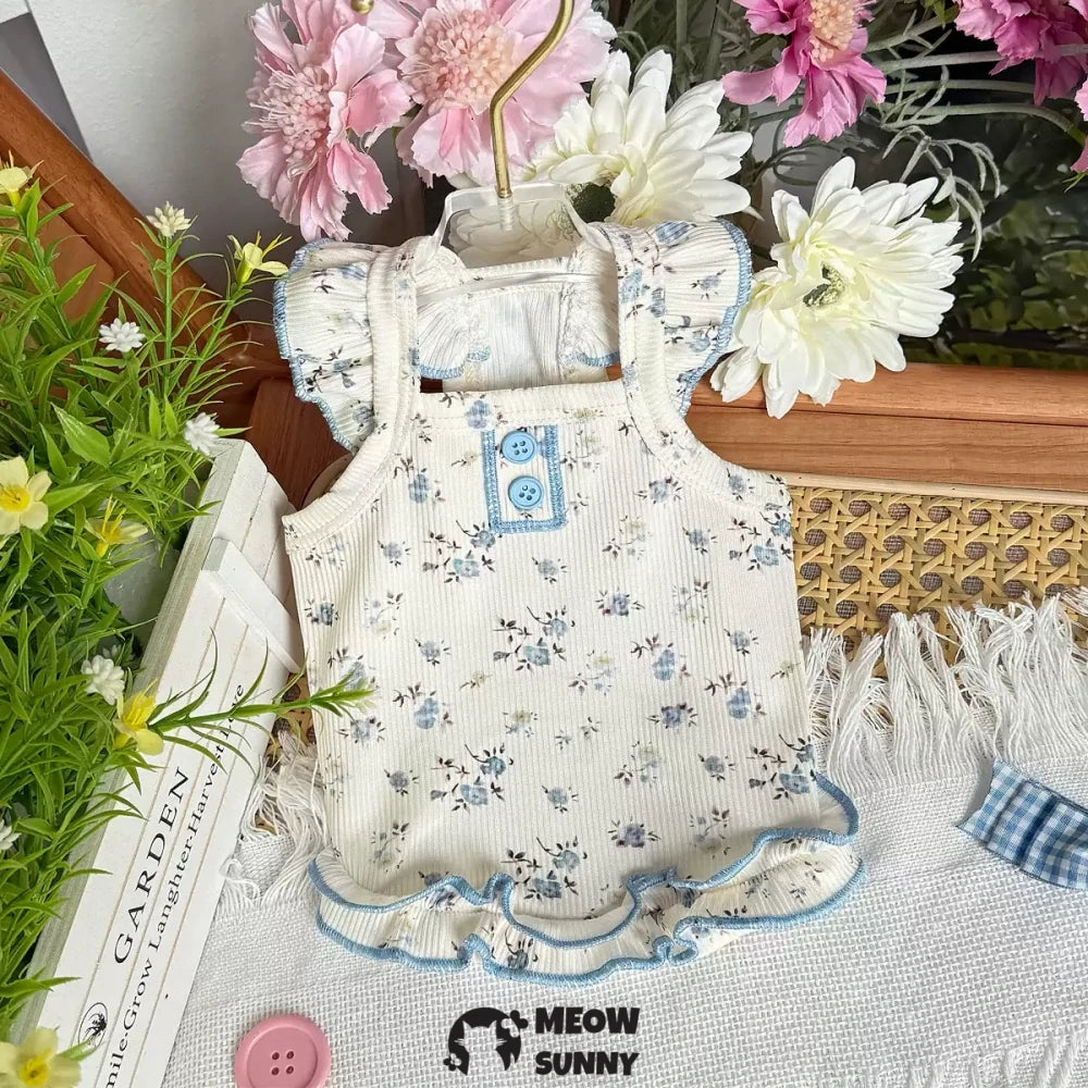 Cat clothes spring and summer mesh princess dress wedding dress
