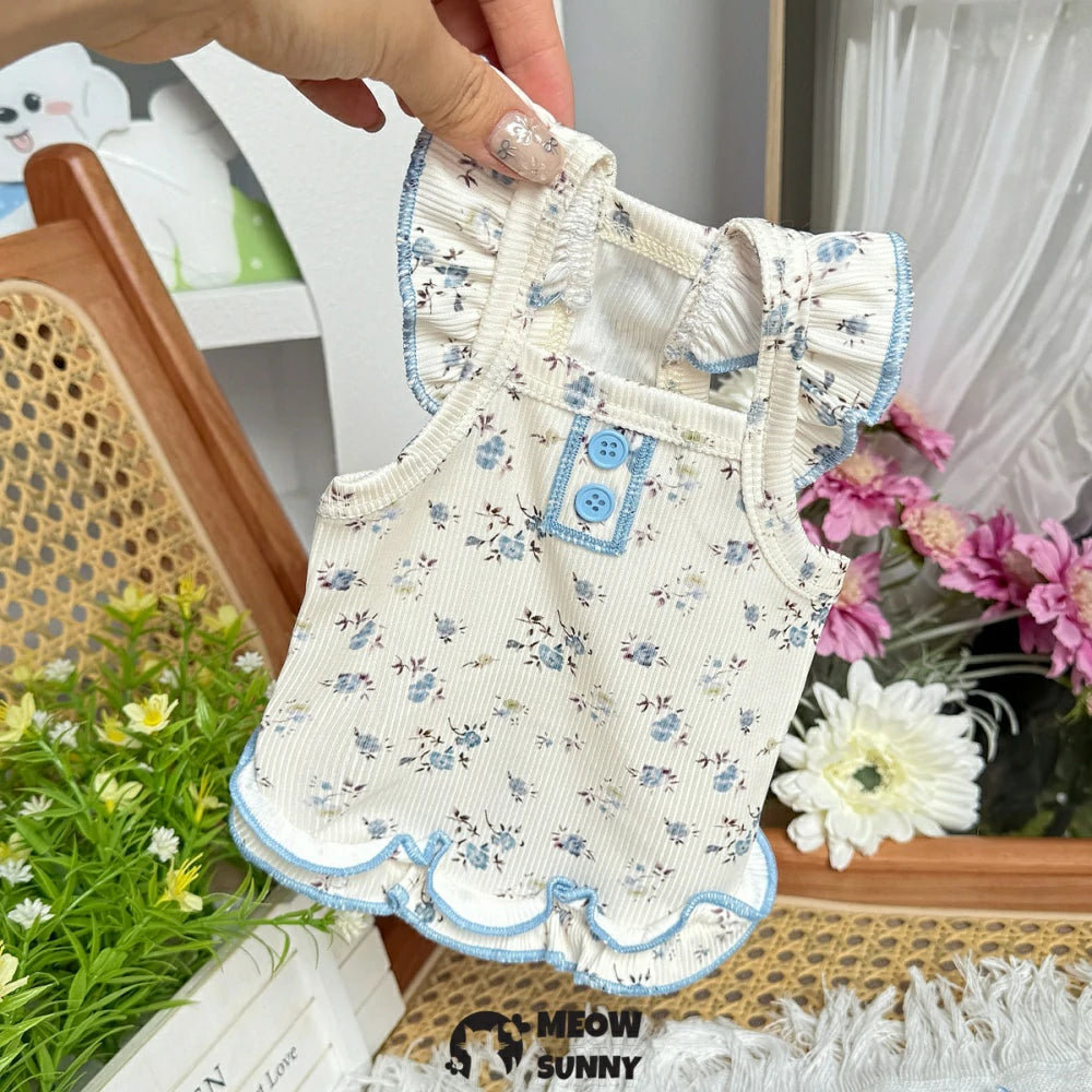 Cat clothes spring and summer mesh princess dress wedding dress